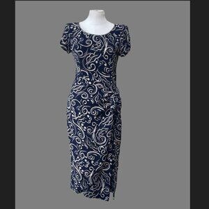 ✨ Jessica Howard Navy & Ivory Floral Dress – Size 10